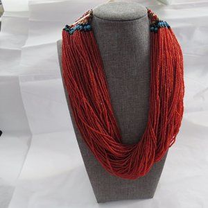 81 Strand Artisan Glass Bead Bib Necklace